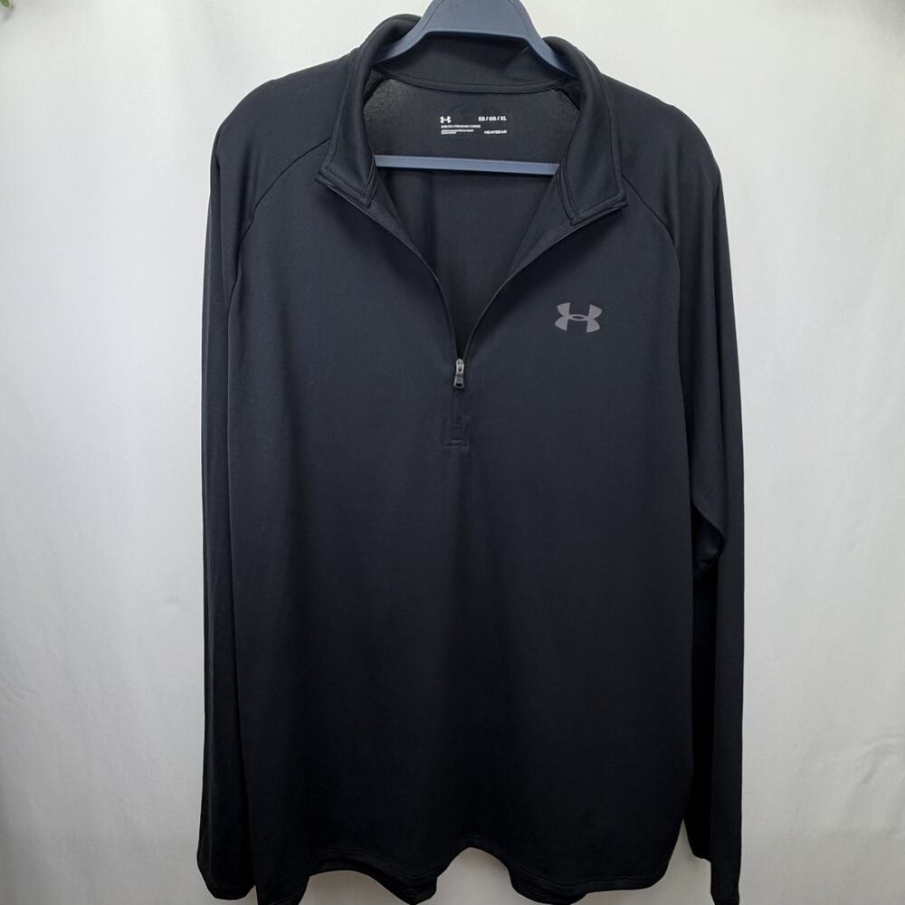 Men’s UNDER ARMOUR Heat Gear Quarter Zip Pullovers Black Long Sleeve Thin